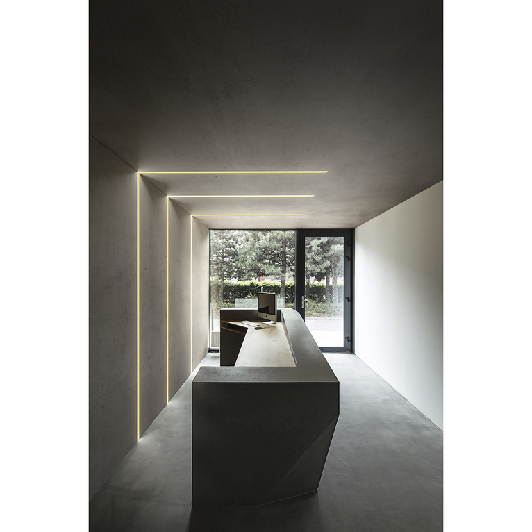 profilo in alluminio da incasso liverpool r per strisce led 2mt gealed grande bianco