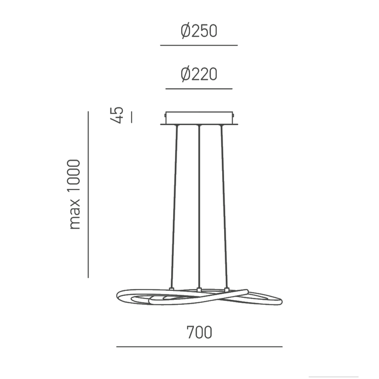 lampadario yara 50w luce naturale 4000k gealuce grande