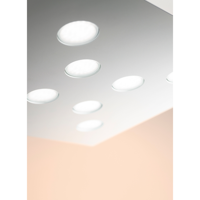 plafoniera flet 8 x gx53 affralux bianco quadrato grande