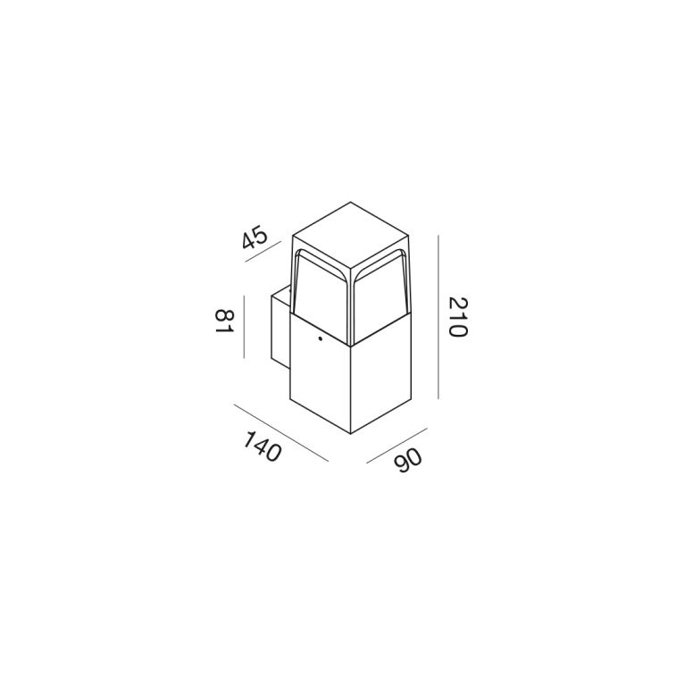 applique e27 gealuce antracite ip44 