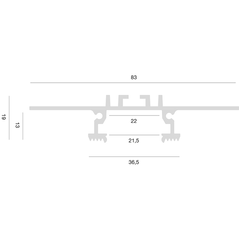 profilo in alluminio da incasso liverpool per strisce led 2mt gealed grande
