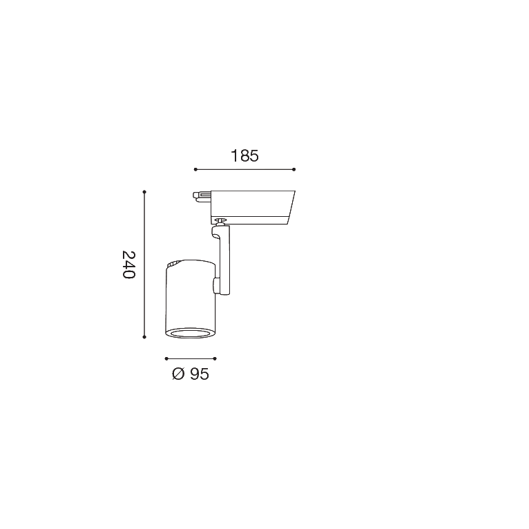 faretto da binario akina 30w luce calda 3000k gealed medio