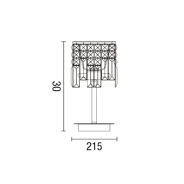 lampada da tavolo frangia 2 x g9 (40w incluse) affralux quadrato