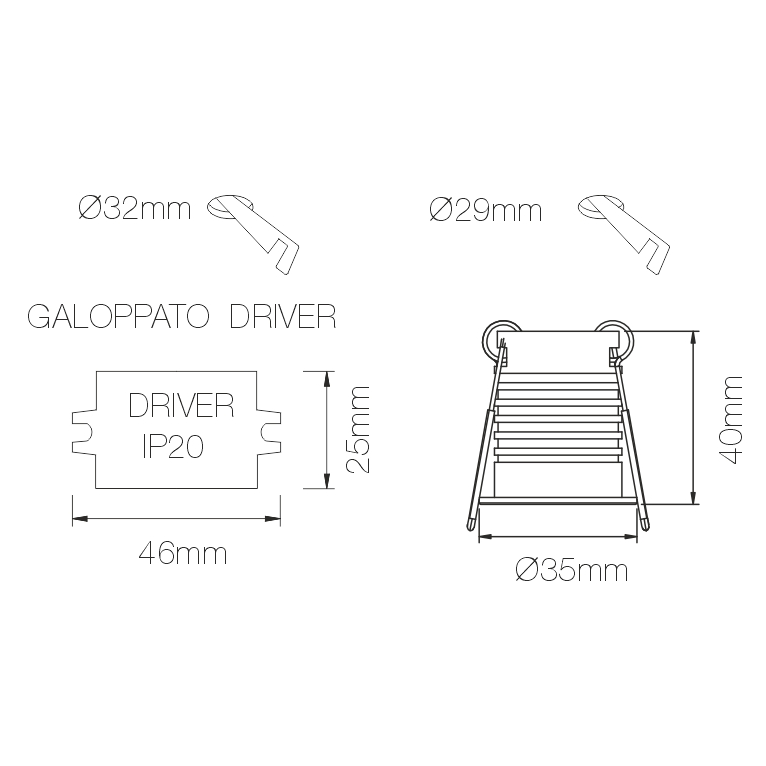 faretto da incasso pulsar r 3.5w luce naturale 4000k beneito faure nero ip65 4302