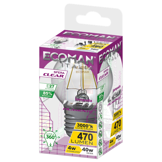 lampadina-led-sfera-e27-4w-luce-calda-3000k-ecoman-vetro-trasparente