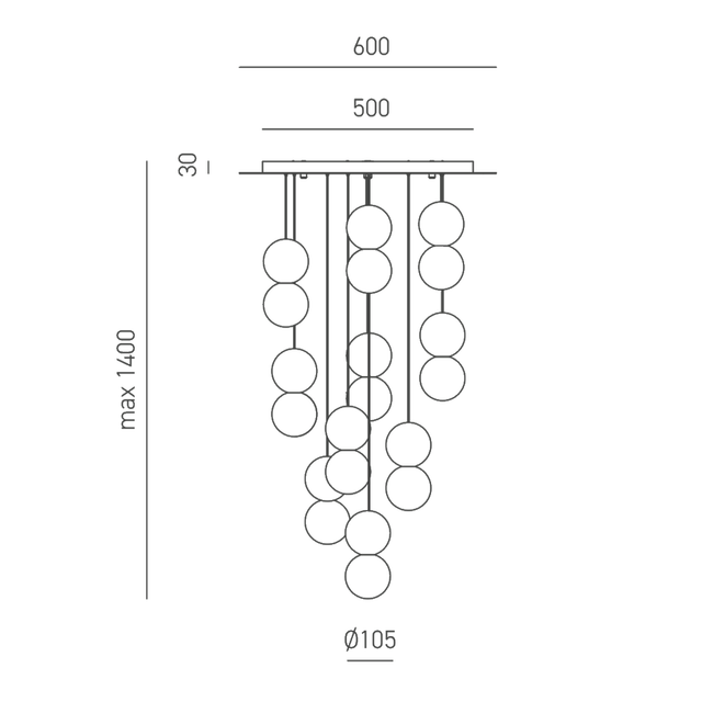 lampadario-sfera-g9-gealuce-10-luci