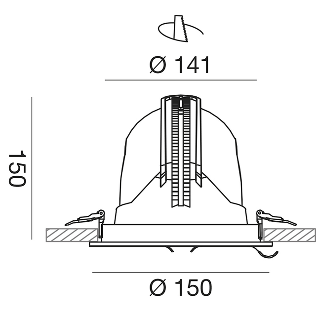 faretto-chandra-40w-luce-calda-3000k-gealed-grande-ad-incasso-orientabile-bianco
