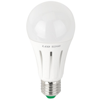 Lampadina LED Goccia E27 15W luce fredda 6000K ECOMAN vetro ghiaccio per uso professionale 