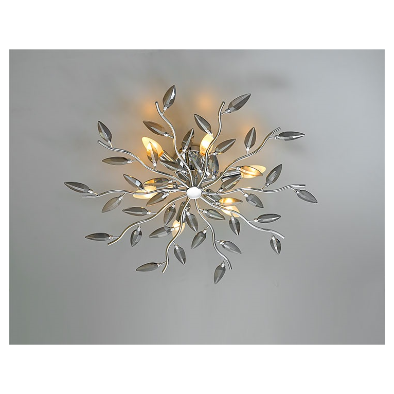 plafoniera crystallivs 6 x e14 affralux cromo/fumè medio