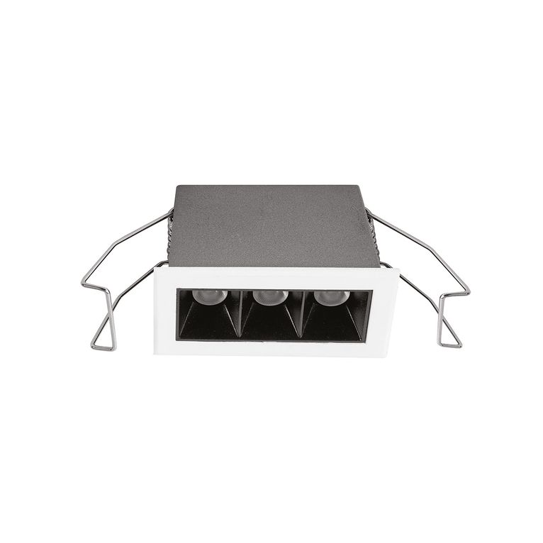 faretto led ad incasso 3 punti luce 6w 3000k. bianco ip20 gealuce gfa166