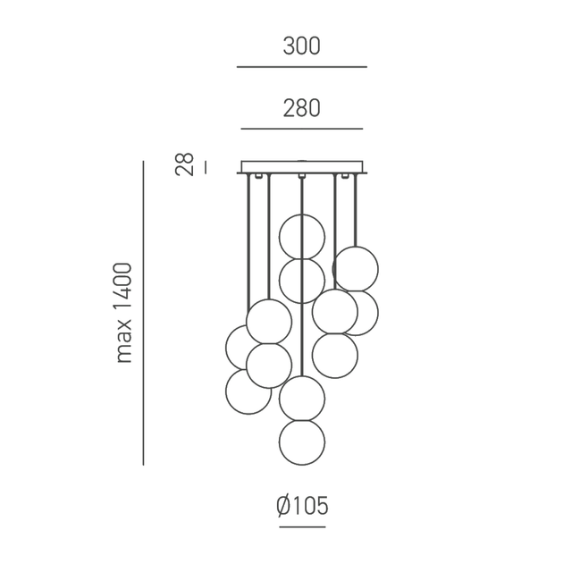 lampadario-sfera-g9-gealuce-6-luci