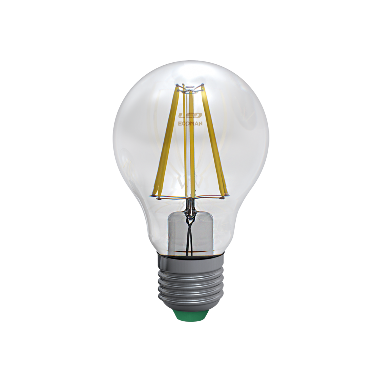 lampadina led sfera e27 8w luce naturale 4000k ecoman vetro trasparente