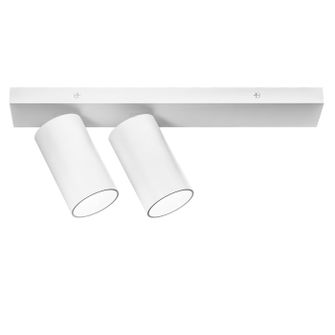 Faretto doppio orientabile 2xGU10 max 2x35W cilindro bianco IP20 Gealuce 