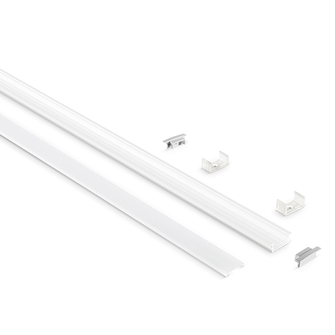 Profilo in alluminio da incasso OLEH per strisce LED 2mt GEALED grande bianco