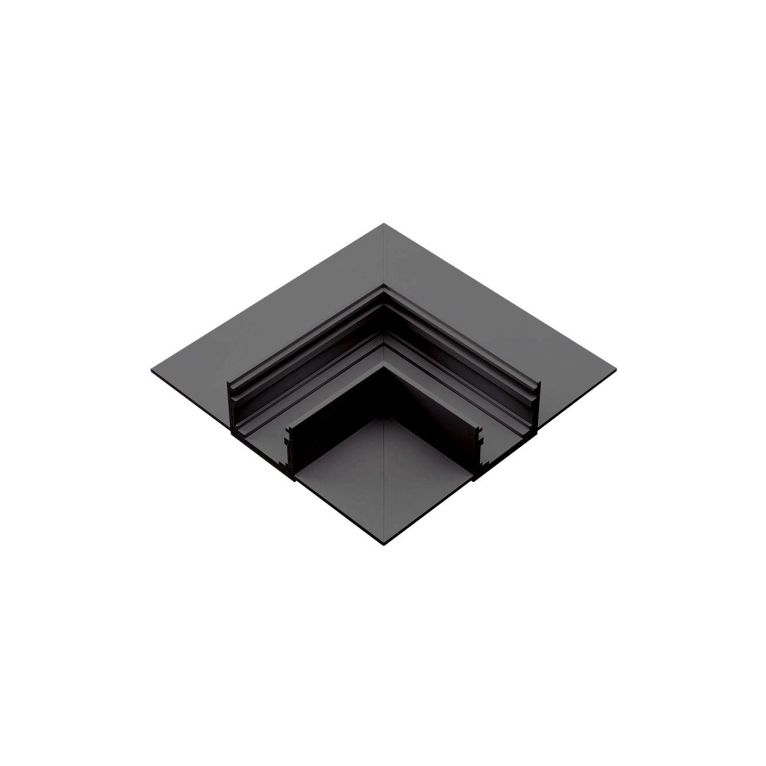 angolo meccanico 90° per binario incasso 48v. colore nero soffitto/soffitto gealuce 