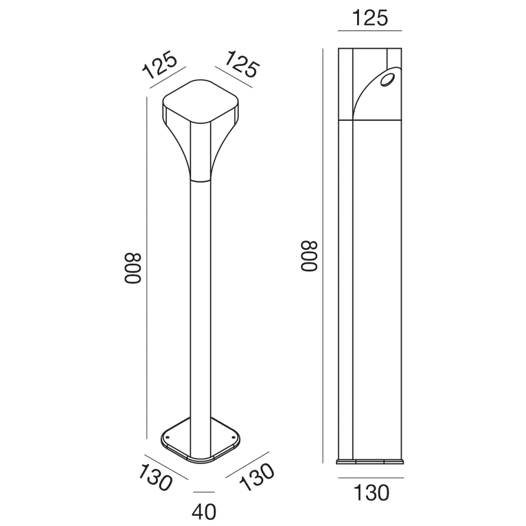 paletto varp 11w luce naturale 4000k gealed grande grigio ip65