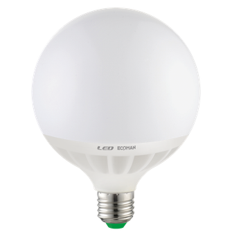 Lampadina LED globo G120 E27 24W luce naturale 4000K Ecoman vetro ghiaccio