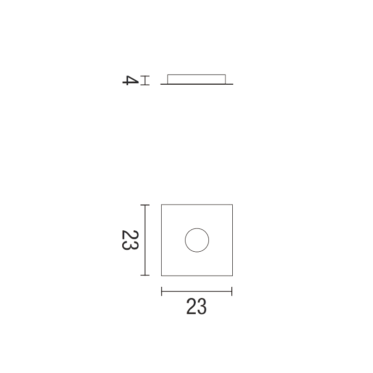 plafoniera flet 1 x gx53 affralux bianco quadrato piccolo