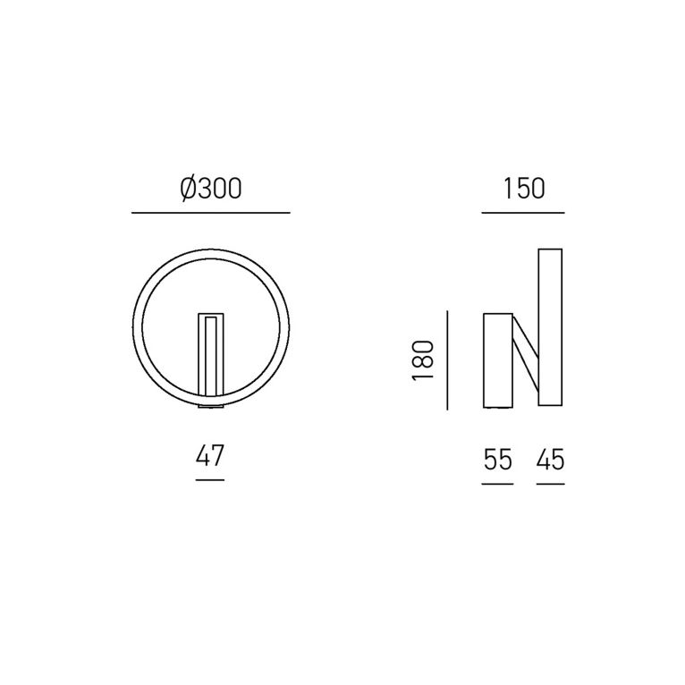 applique led 30w 3000k bianco ip20 gealuce criseide a