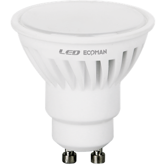 Lampadina LED Dicroica GU10 9W luce naturale 4000K ECOMAN vetro ghiaccio
