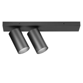 Faretto doppio orientabile 2xGU10 max 2x35W cilindro nero IP20 Gealuce 