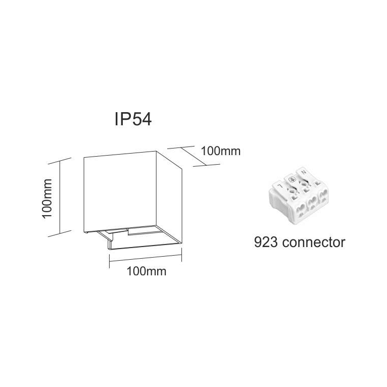 applique da esterno lek 6.8w luce calda 830 beneito faure nero ip54