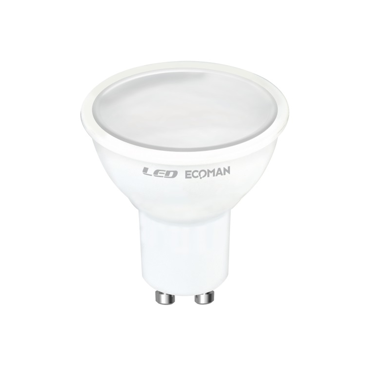 lampadina led dicroica gu10 7w luce fredda 6000k ecoman 