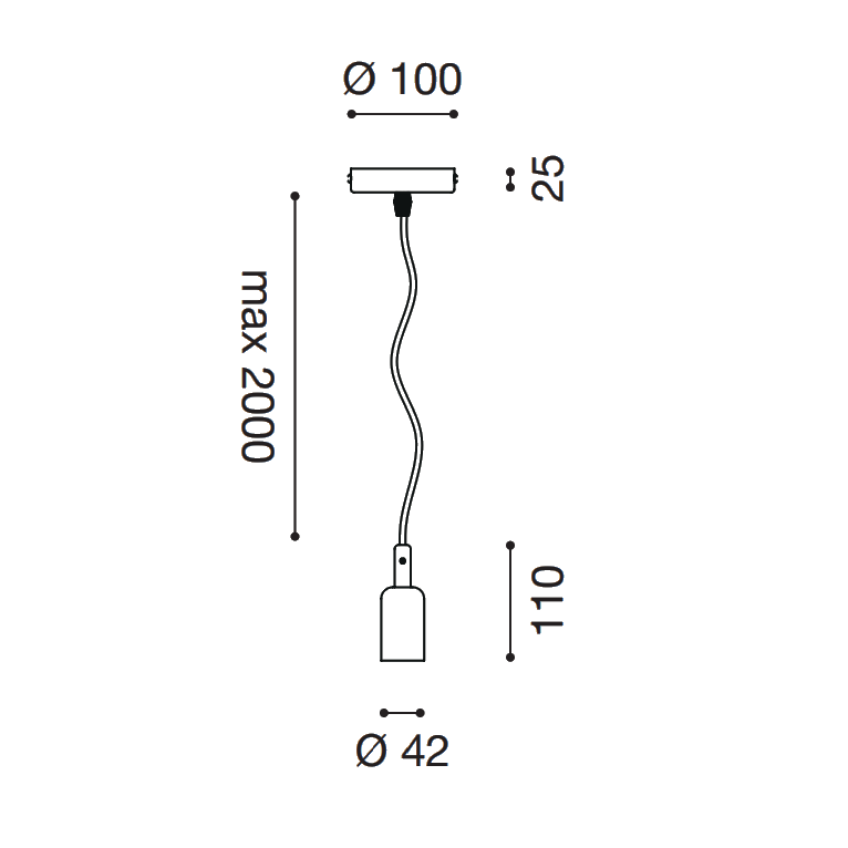 pendente portalampada flute e27 gealuce bianco