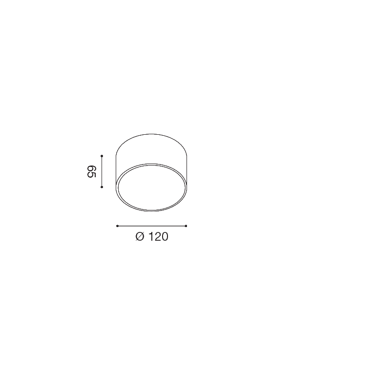 plafoniera cloe65 12w luce calda 3000k gealed piccolo nero