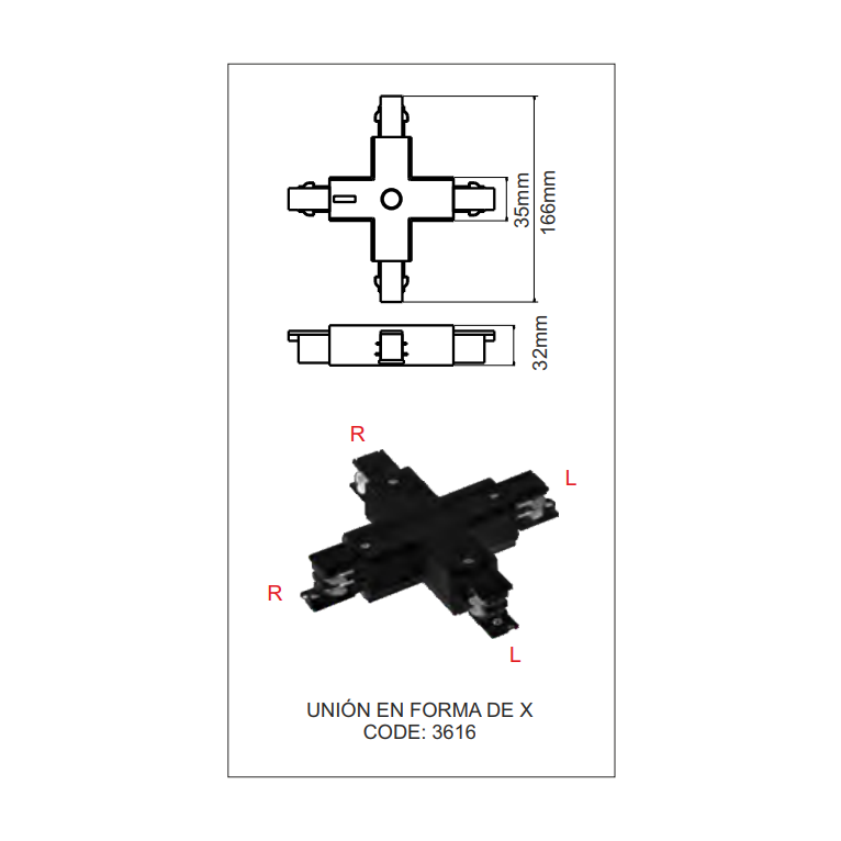 accessorio giunzione "x" beneito faure 3616 nero