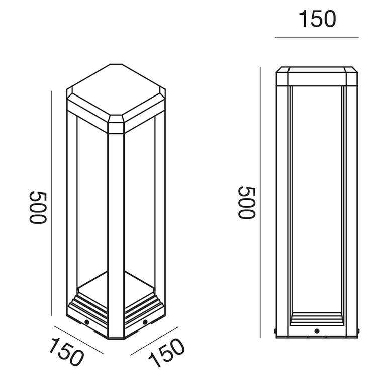 paletto paka 13w luce naturale 4000k gealed piccolo antracite ip65