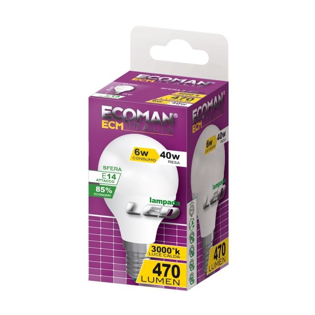lampadina-led-sfera-e14-6w-luce-calda-3000k-ecoman-crt-box
