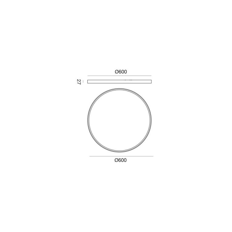 plafoniera 50w cct modello grande rotondo nero ip20 gealuce 
