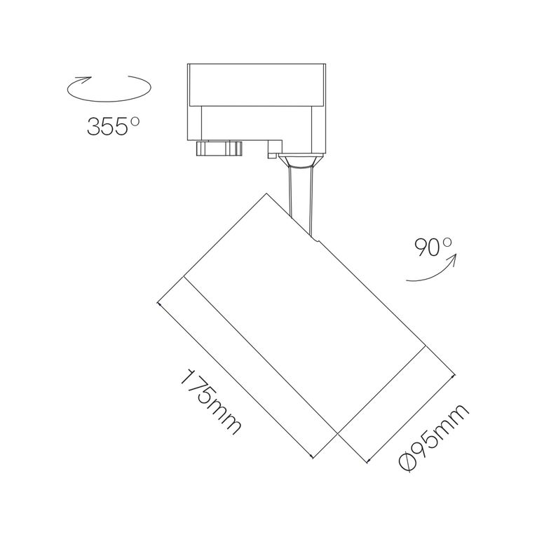 faretto led da binario 15/20/25w 220/240v cct beneito faure nero ip20 4901