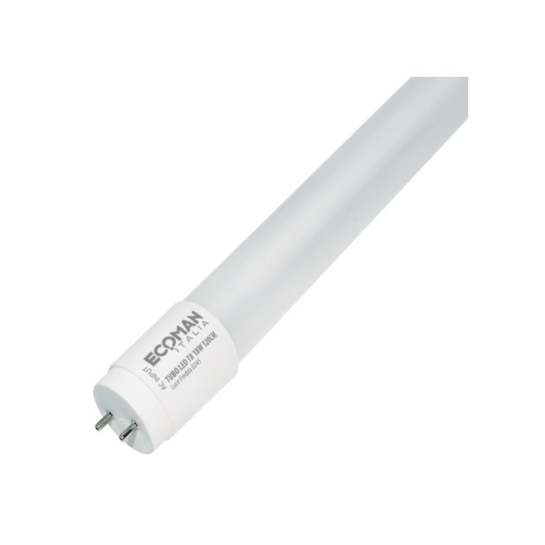 tubo led t8 g13 18w luce fredda ecoman 120cm 