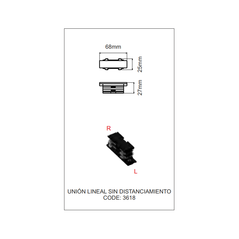 accessorio giunzione lineare beneito faure 3618 nero senza distaccamento