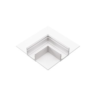Angolo meccanico 90° per binario incasso 48V. Colore bianco soffitto/soffitto Gealuce 