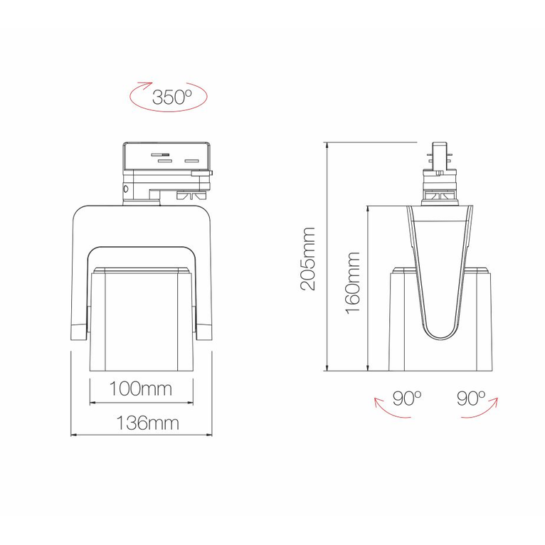 faretto per binario kom 30w 2700k/3000k/4000k beneito faure bianco 4336-n