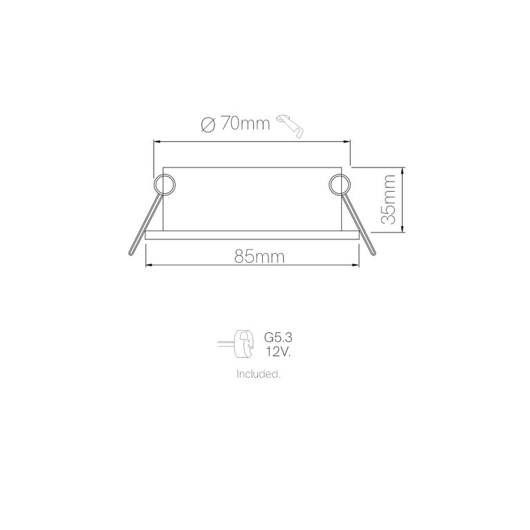 faretto da incasso rok gu5.3 beneito faure grigio ip65 4757