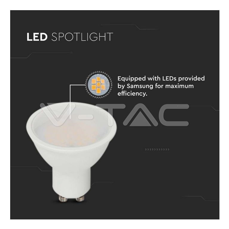 lampadina led gu10 10w luce calda v-tac sku21878