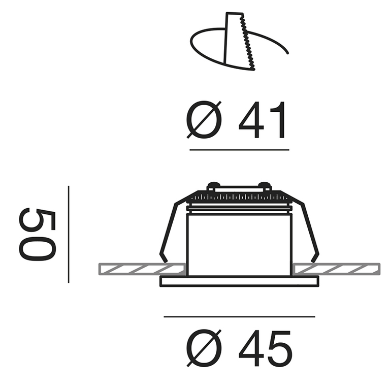 faretto gaia 4w luce naturale 4000k gealed tondo ad incasso bianco