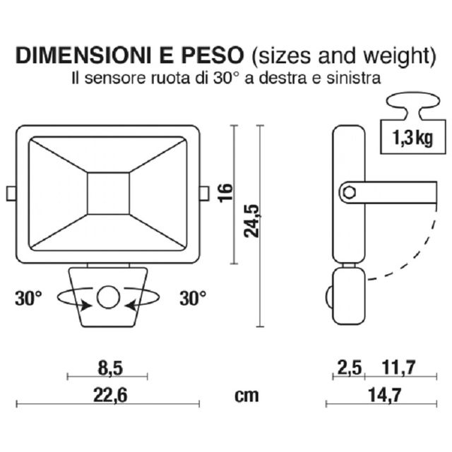 proiettore-led-proled-30w-luce-naturale-4000k-ecoman-nero-ip44-slim-sensor