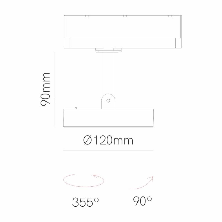 faretto da binario 12w 220/240v cct switch nero ip20 beneito faure 5180 