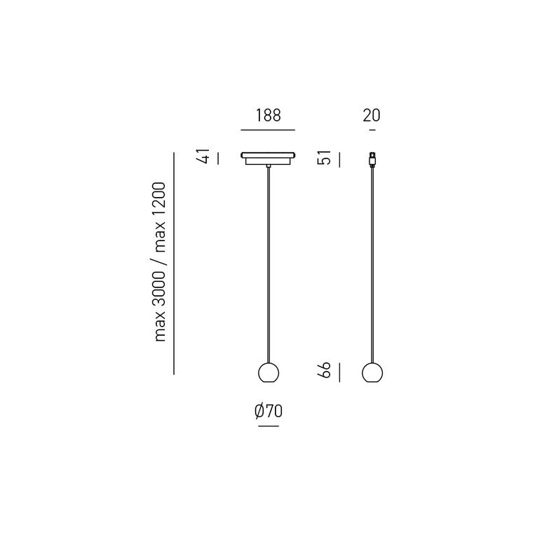 sospensione da binario nardo' 8.5w luce calda 3000k gealuce rame