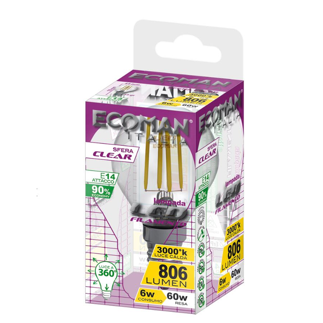 lampadina-led-sfera-e14-6w-luce-calda-3000k-ecoman-vetro-trasparente
