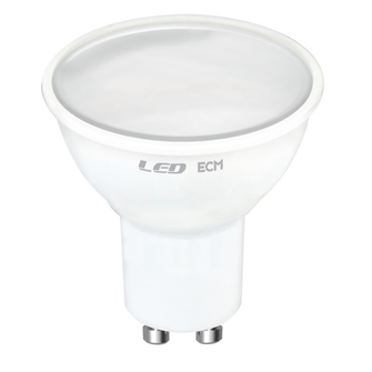 Lampadina LED Dicroica GU10 6W luce calda 3000K ECOMAN vetro ghiaccio