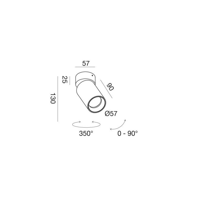 faretto orientabile gu10 max 35w cilindro bianco ip20 gealuce 