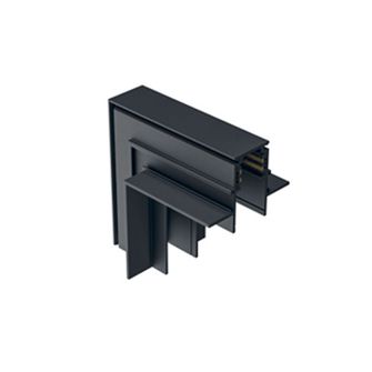 Giunzione chiusa a L parete/soffitto per binario 48V da incasso. Nero Gealuce