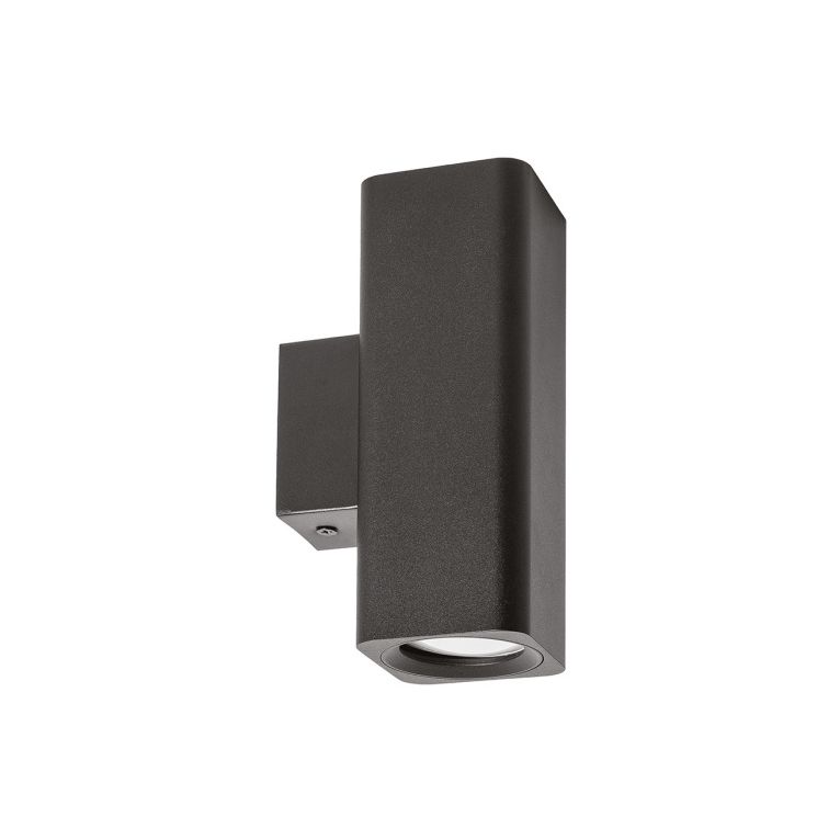 applique 2xgu10 max 2x35w modello squadrato nero ip20 gealuce 