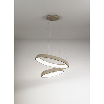 Lampadario ANELLI DIODI 54W luce calda 3200K AFFRALUX sabbia piccolo 2 anelli
